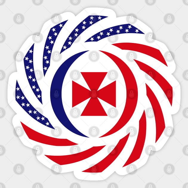 Wallis and Futuna Islander American Multinational Patriot Flag Series Sticker by Village Values